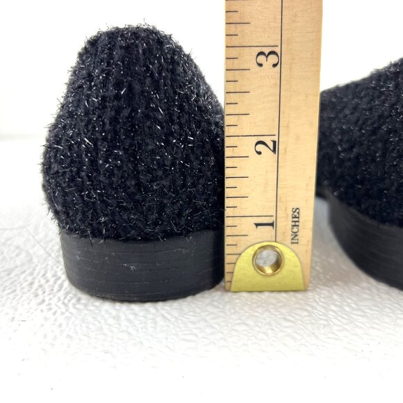 Womens 9M Witchy Black Fairy Shimmering Textured Rubber Soled Flats by 9 & Co. - Picture 6 of 12